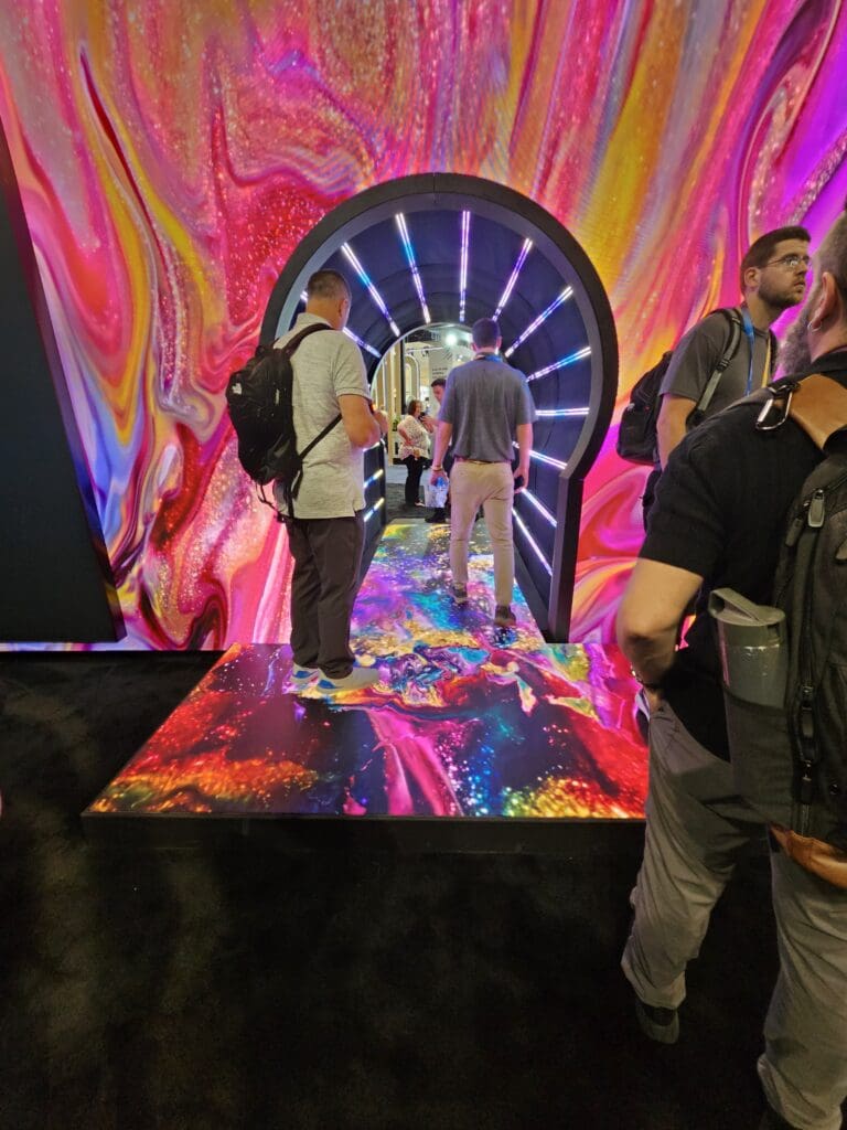 Centrifuge Media at InfoComm 2025 – Fausto Turro and Tanner Highland walking the floor. Featuring Robe Booth. LED Tunnel Activation